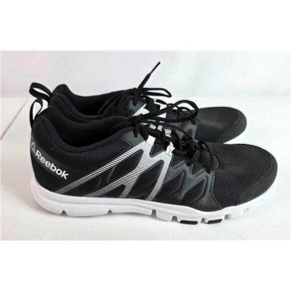 Reebok Flexagon Training Shoes Mens Size 10 Black White Athletic Sneakers